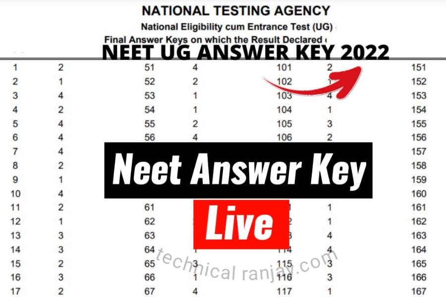 NTA Neet Answer key 2022